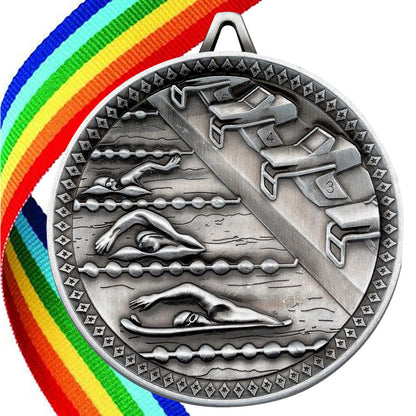 Swimming Antique 60mm Medal