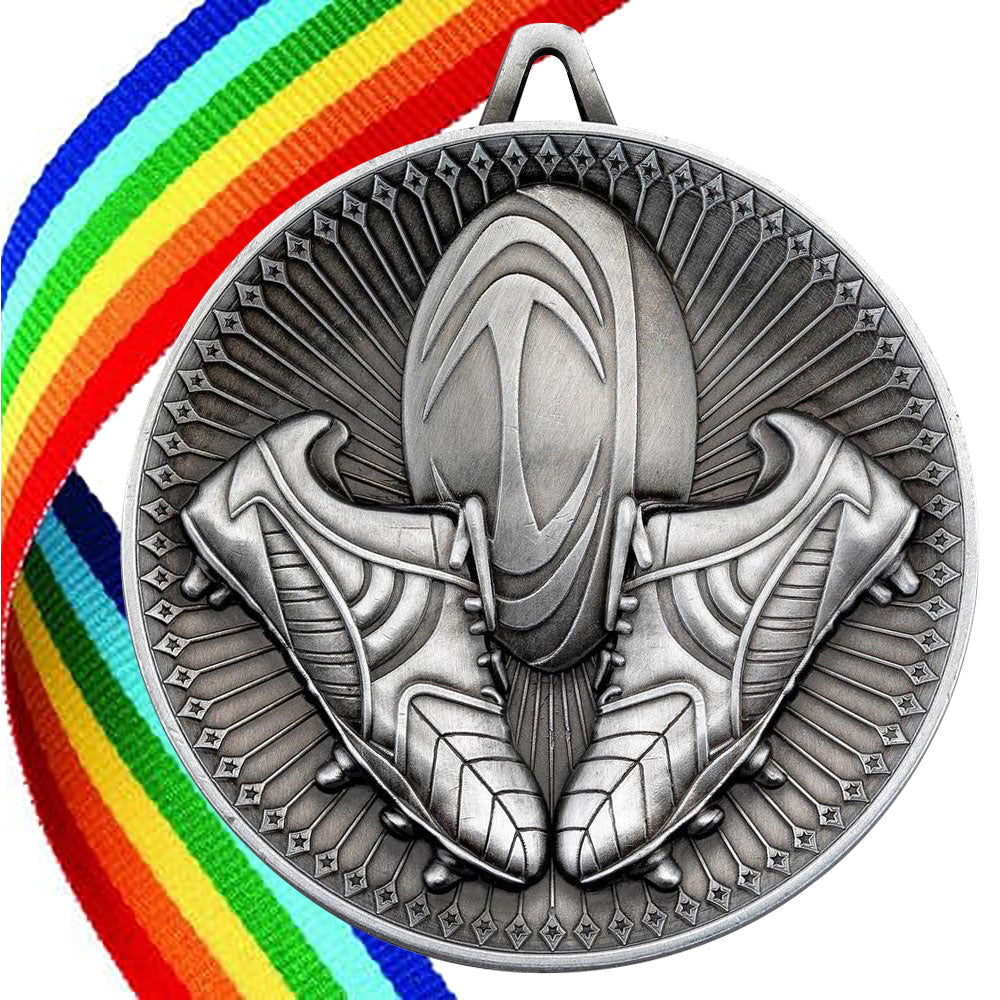 Rugby Antique Style 60mm Medal BW Trophies