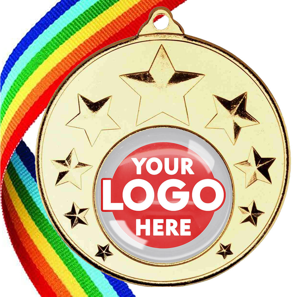 50mm Multi Star Medal on a Ribbon