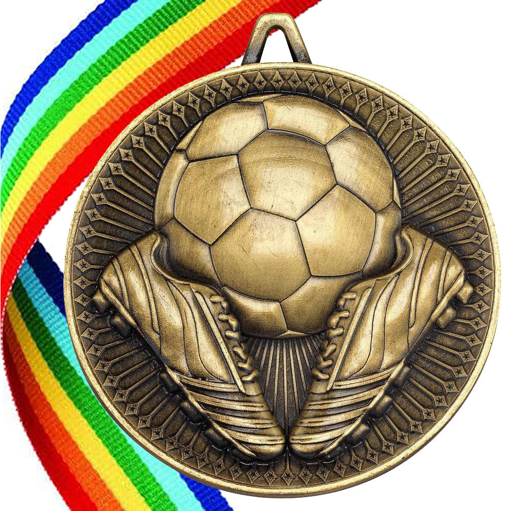 Football + Boots 60mm Medal