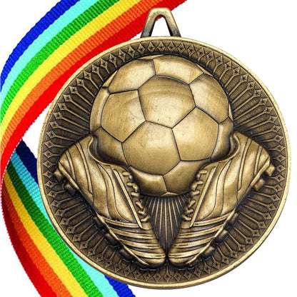 Football + Boots 60mm Medal