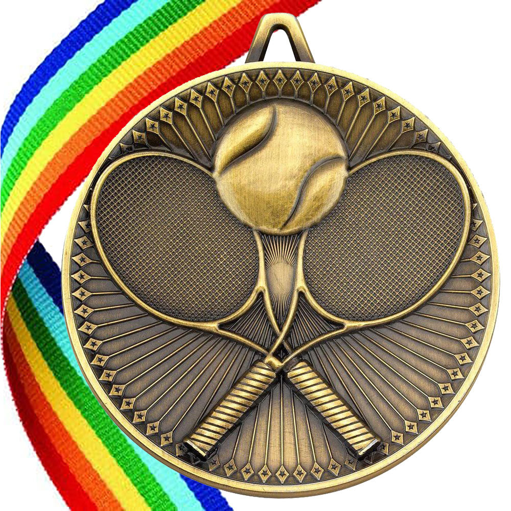 Tennis Antique 60mm Medal BW Trophies
