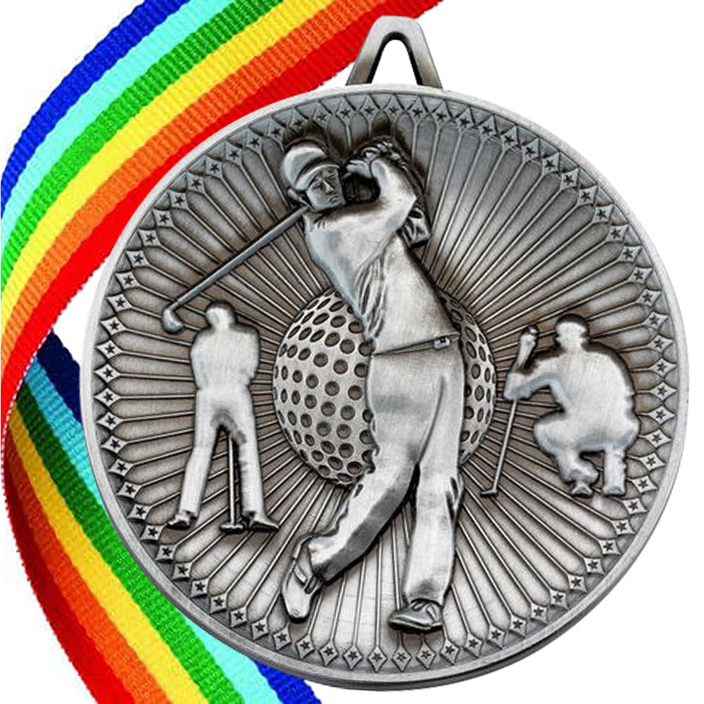 Golf Antique Style 60mm Medal