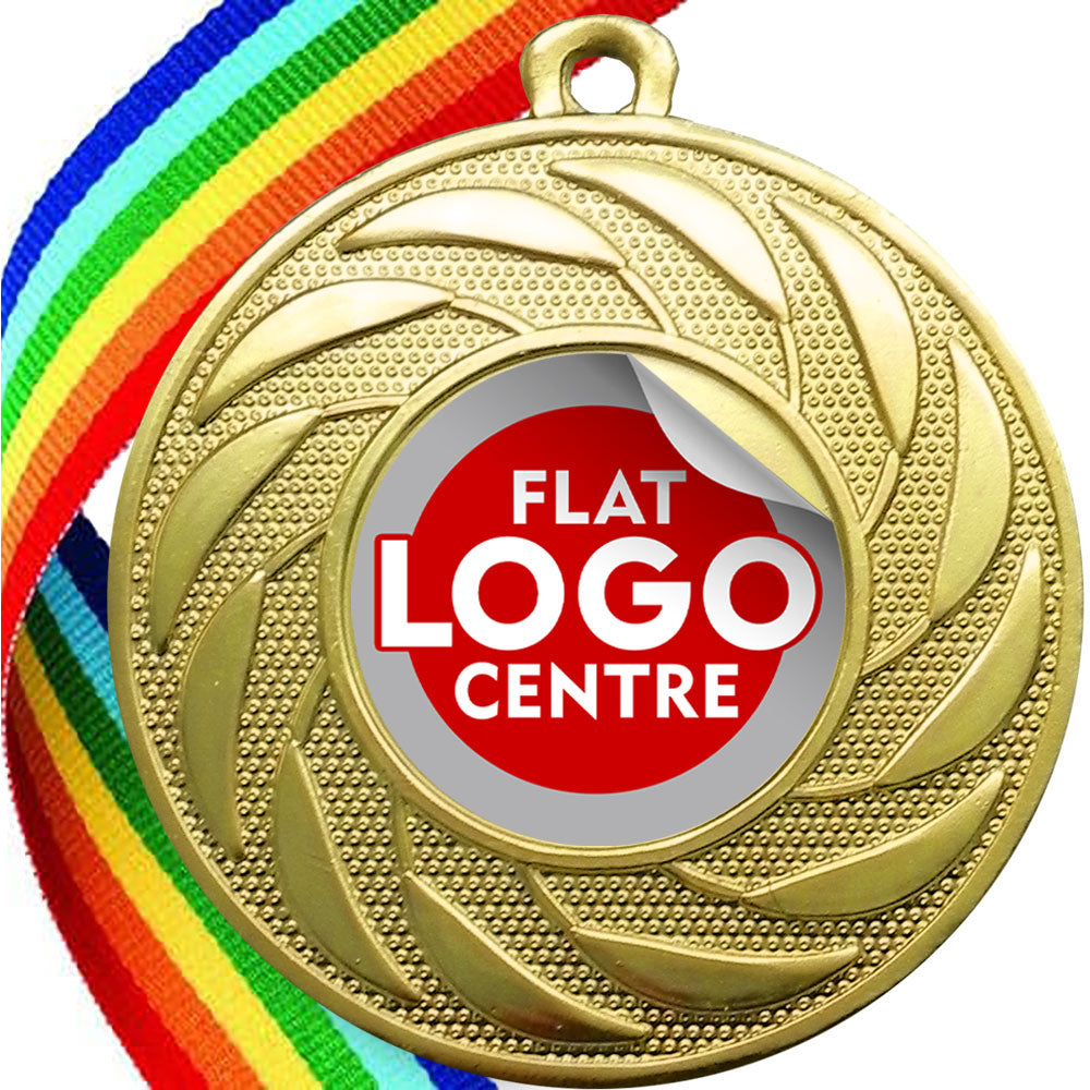 Spinner Design Medal flat centre - MINIMUM ORDER 100