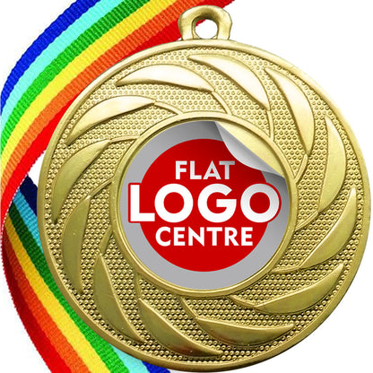 Spinner Design Medal flat centre - MINIMUM ORDER 100