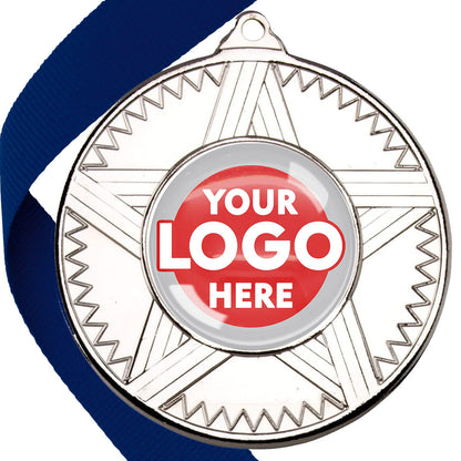 50mm Striped Star Design Medals on Ribbons