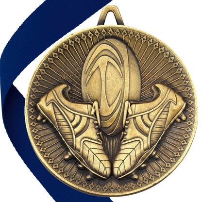 Rugby Antique Style 60mm Medal BW Trophies