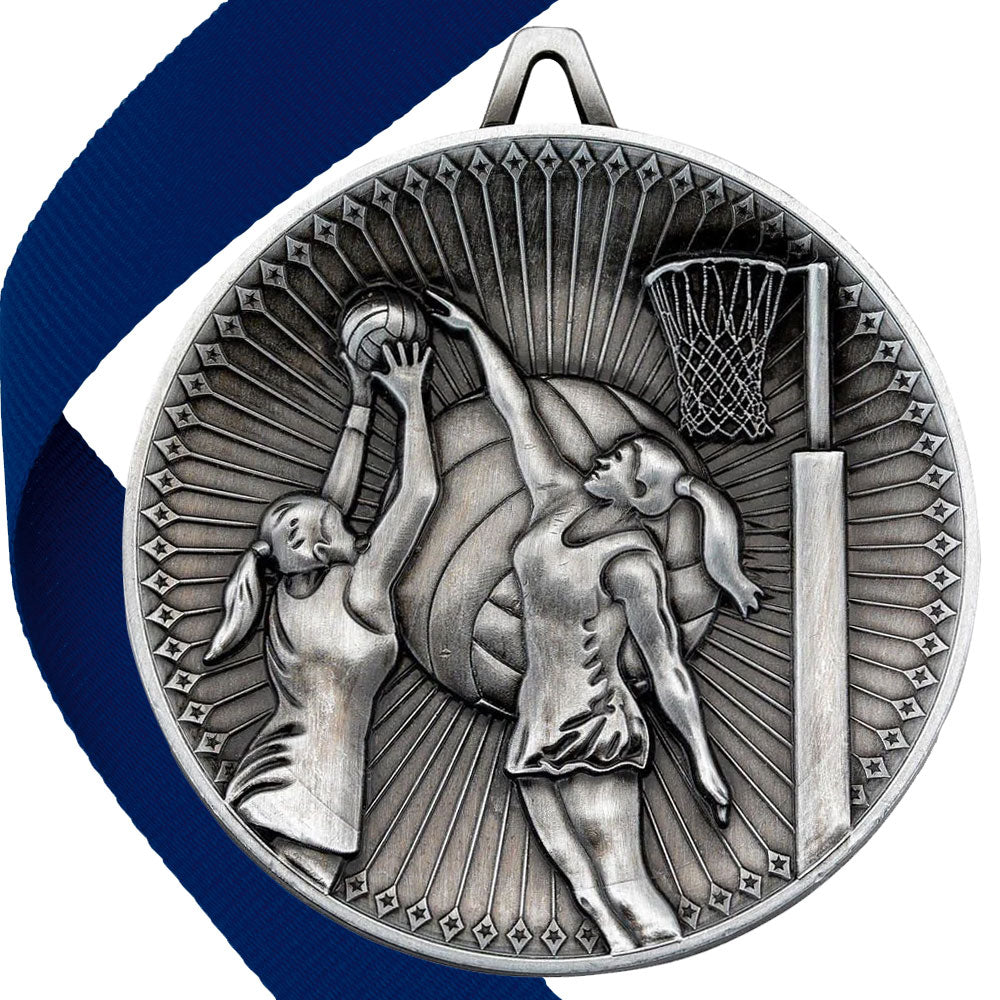Netball Antique 60mm Medal