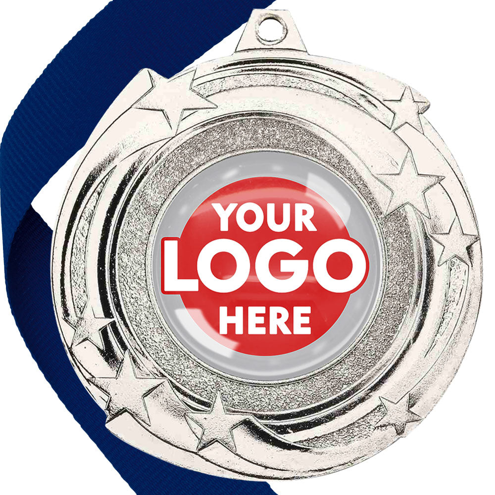 The Glossy Gel 50mm Orbital Medal on a Ribbon