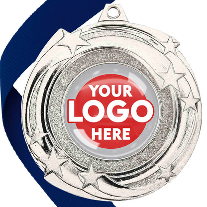 The Glossy Gel 50mm Orbital Medal on a Ribbon