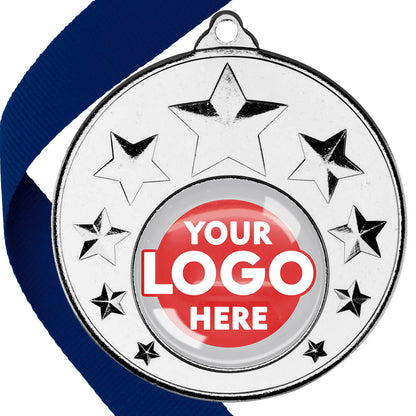 50mm Multi Star Medal on a Ribbon