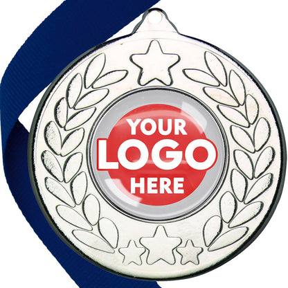 The Glossy 50mm Classic Star Medal on a Ribbon MINIMUM ORDER 100