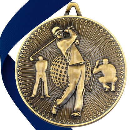 Golf Antique Style 60mm Medal