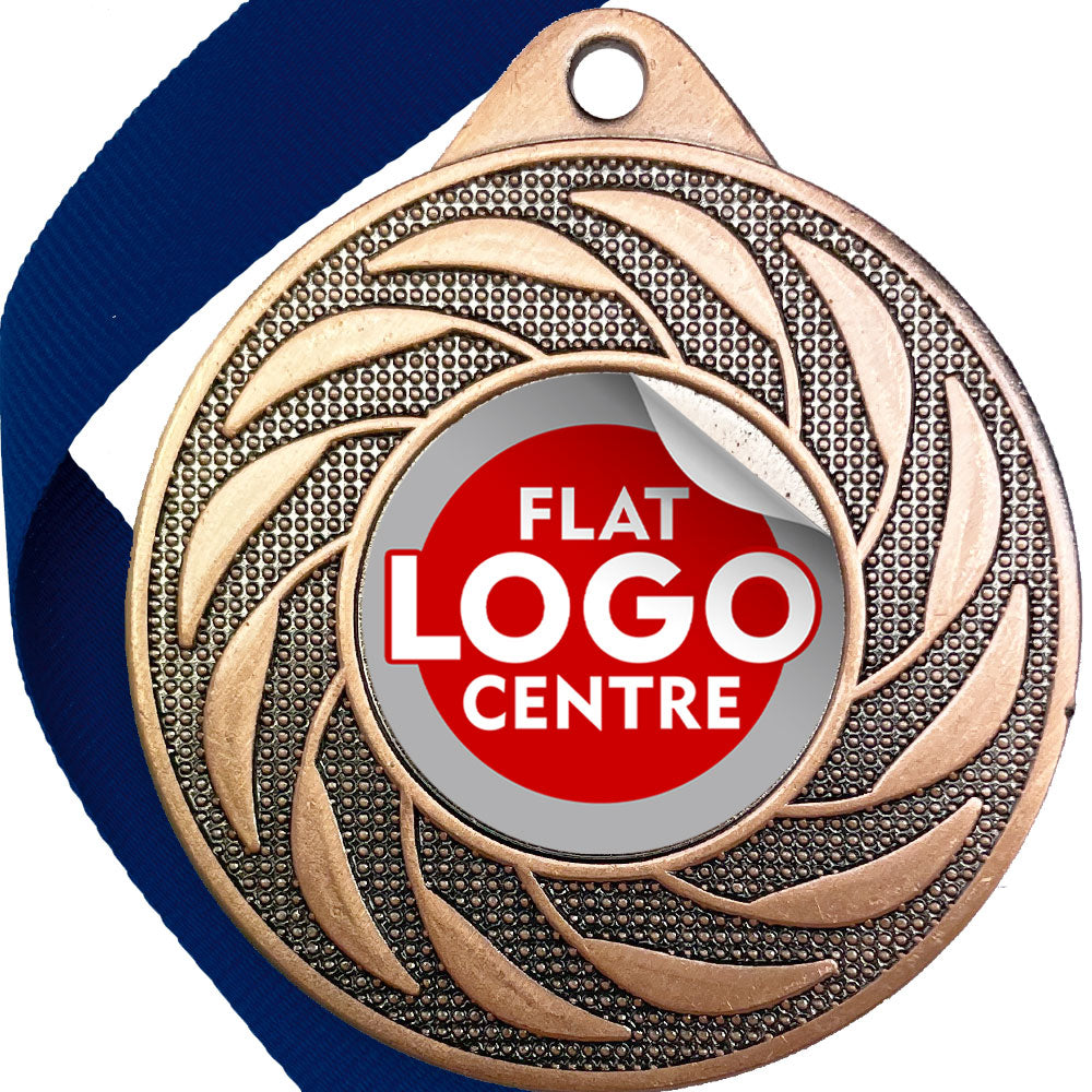 Spinner Design Medal flat centre - MINIMUM ORDER 100