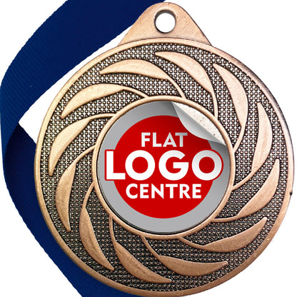 Spinner Design Medal flat centre - MINIMUM ORDER 100