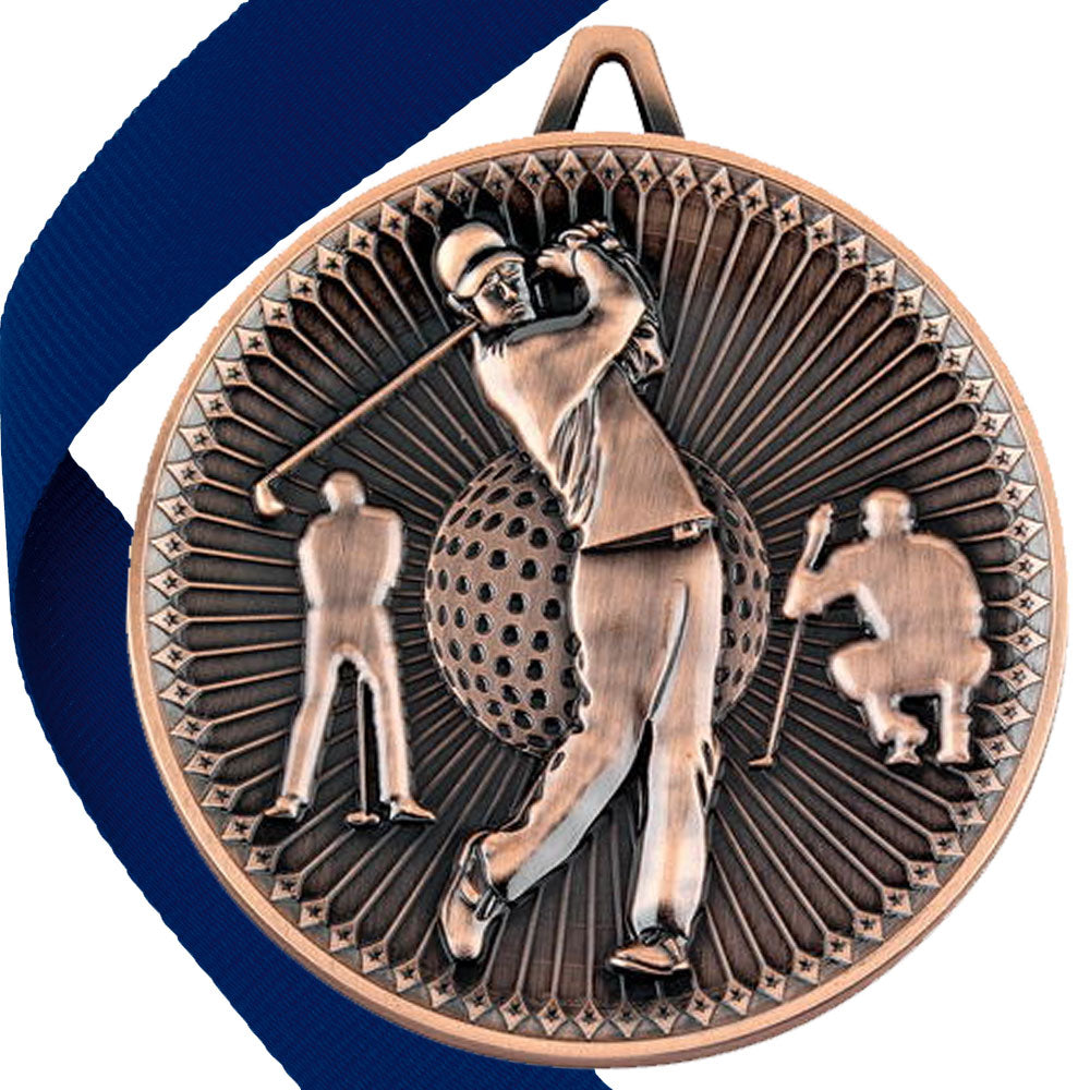 Golf Antique Style 60mm Medal