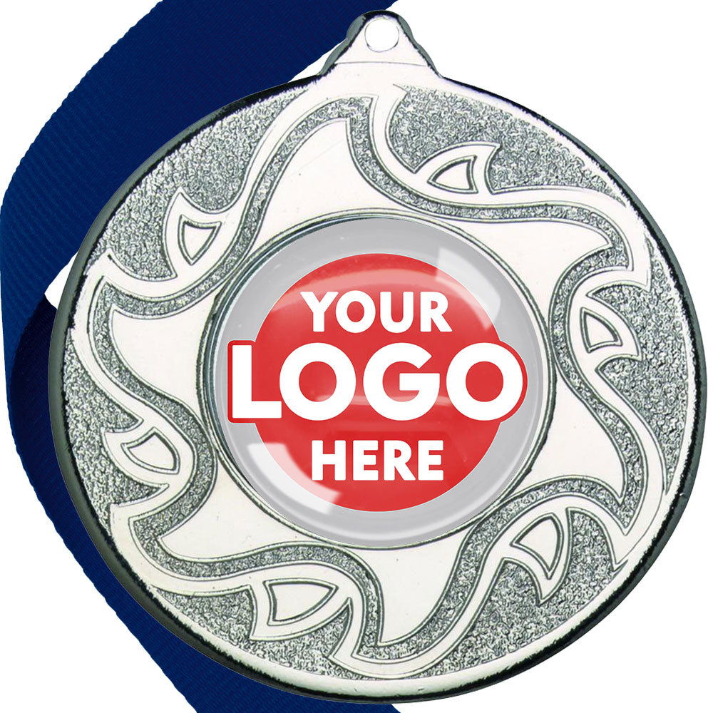 The Glossy Domed 50mm Sunshine Design Medals on Ribbons MINIMUM ORDER 100