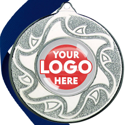 The Glossy Domed 50mm Sunshine Design Medals on Ribbons MINIMUM ORDER 100