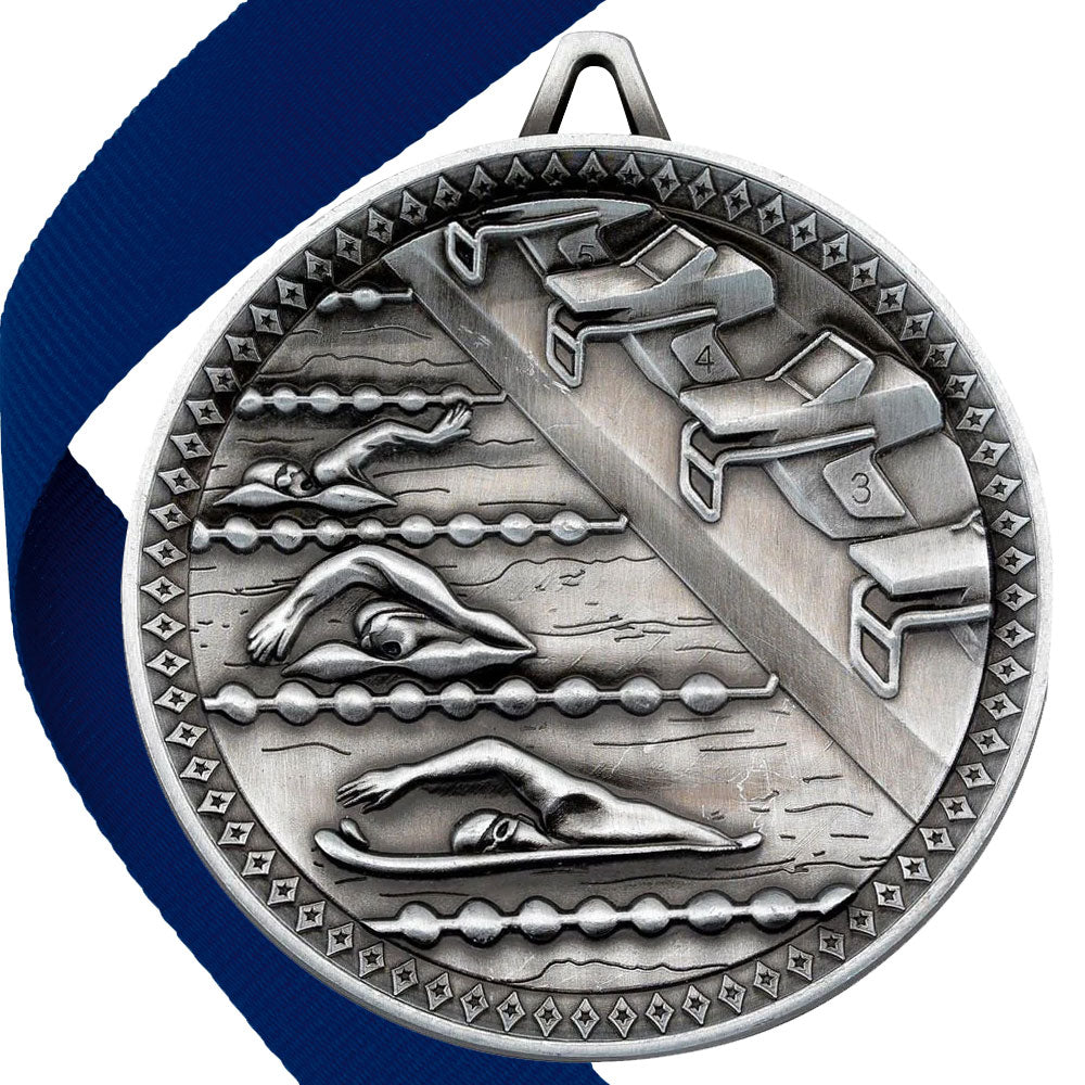 Swimming Antique 60mm Medal