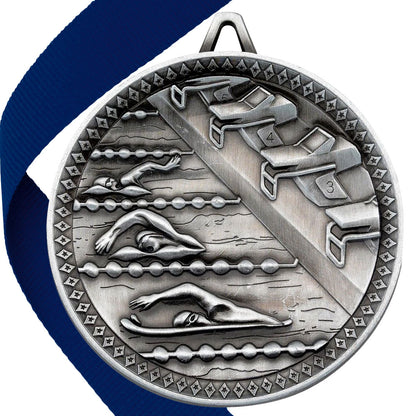 Swimming Antique 60mm Medal