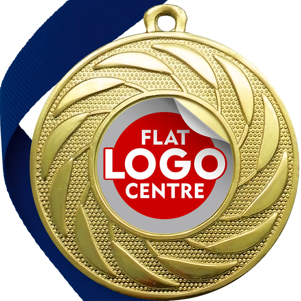 Spinner Design Medal flat centre - MINIMUM ORDER 100