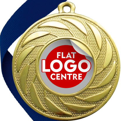 Spinner Design Medal flat centre - MINIMUM ORDER 100
