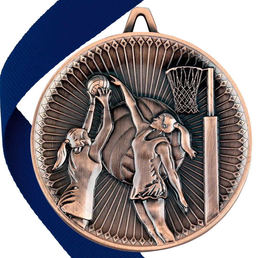 Netball Antique 60mm Medal
