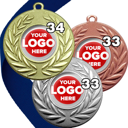 Classic Wreath Medals Domed - MINIMUM ORDER 100