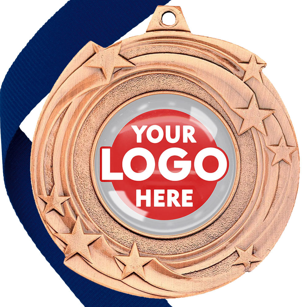 The Glossy Gel 50mm Orbital Medal on a Ribbon