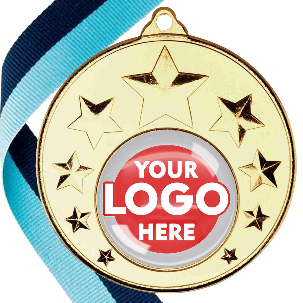 50mm Multi Star Medal on a Ribbon