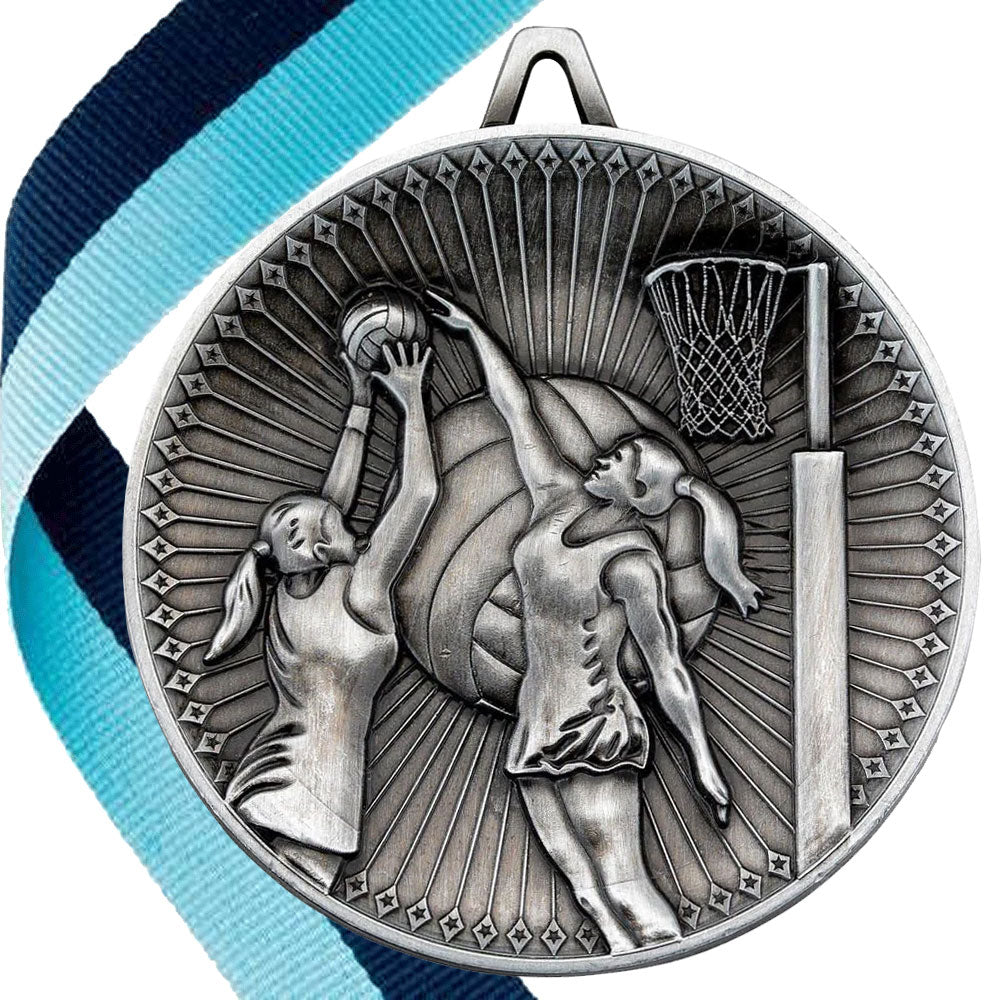 Netball Antique 60mm Medal
