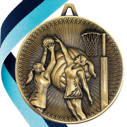 Netball Antique 60mm Medal