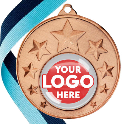 50mm Multi Star Medal on a Ribbon