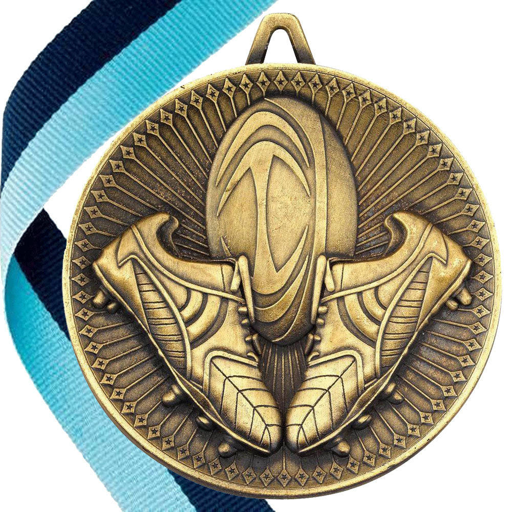 Rugby Antique Style 60mm Medal BW Trophies