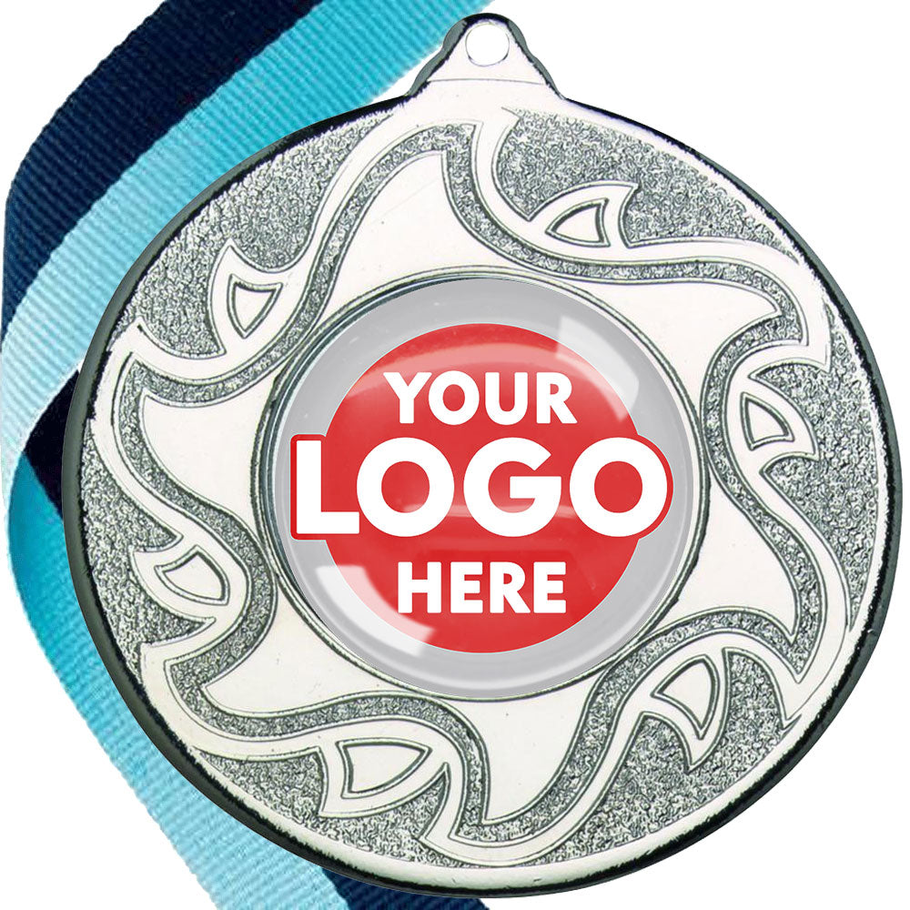 The Glossy Domed 50mm Sunshine Design Medals on Ribbons MINIMUM ORDER 100
