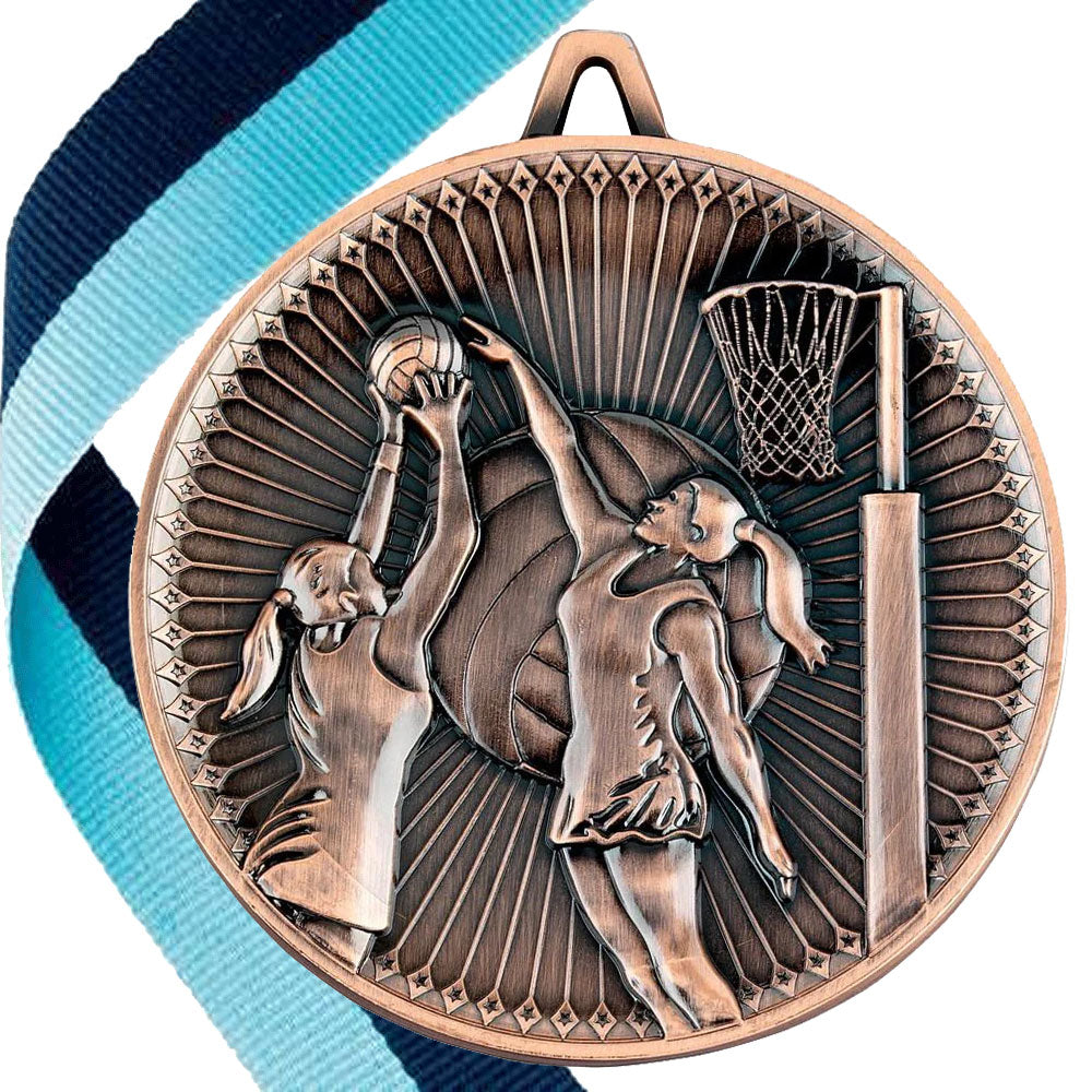 Netball Antique 60mm Medal