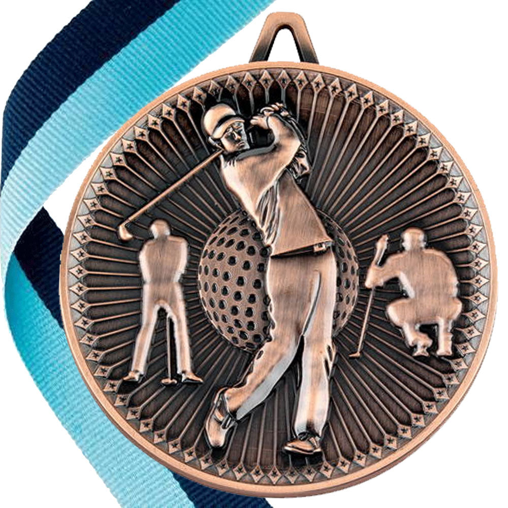 Golf Antique Style 60mm Medal