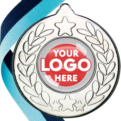 The Glossy 50mm Classic Star Medal on a Ribbon MINIMUM ORDER 100