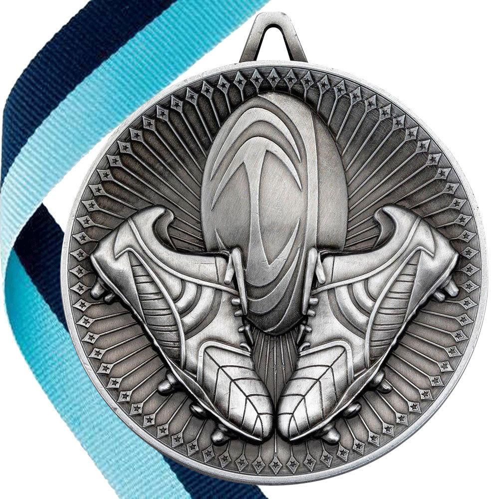 Rugby Antique Style 60mm Medal BW Trophies