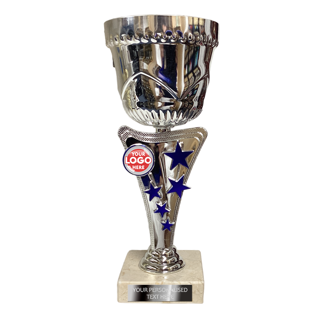 Silver Cup with Decorative Blue Stars (3871A)