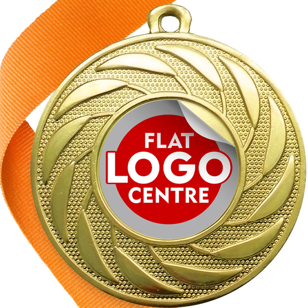 Spinner Design Medal flat centre - MINIMUM ORDER 100