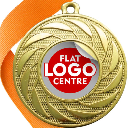 Spinner Design Medal flat centre - MINIMUM ORDER 100