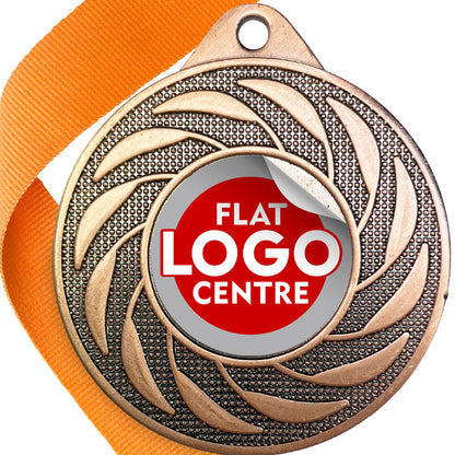 Spinner Design Medal flat centre - MINIMUM ORDER 100