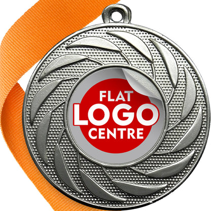 Spinner Design Medal flat centre - MINIMUM ORDER 100