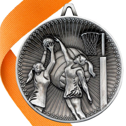 Netball Antique 60mm Medal