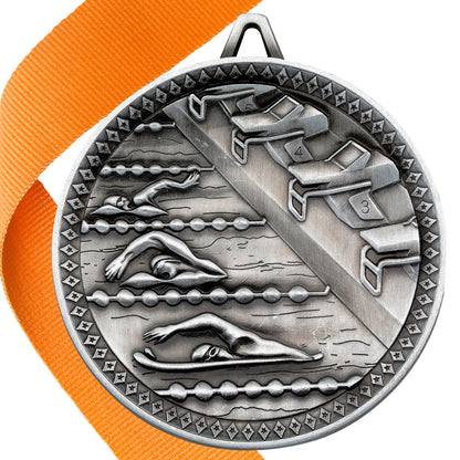 Swimming Antique 60mm Medal