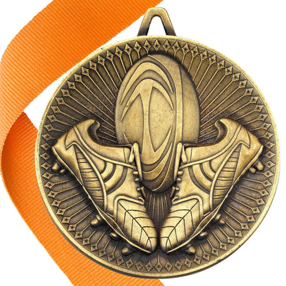 Rugby Antique Style 60mm Medal BW Trophies