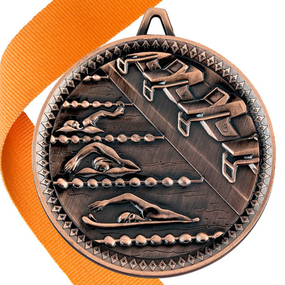 Swimming Antique 60mm Medal