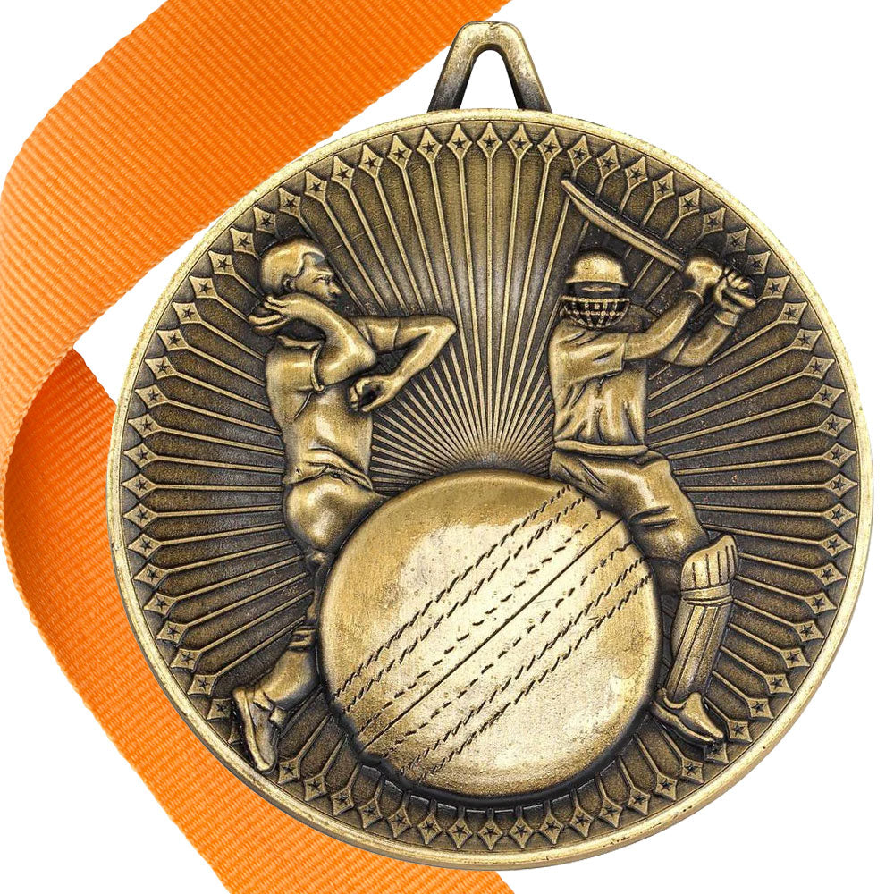 Cricket Antique 60mm Medal BW Trophies