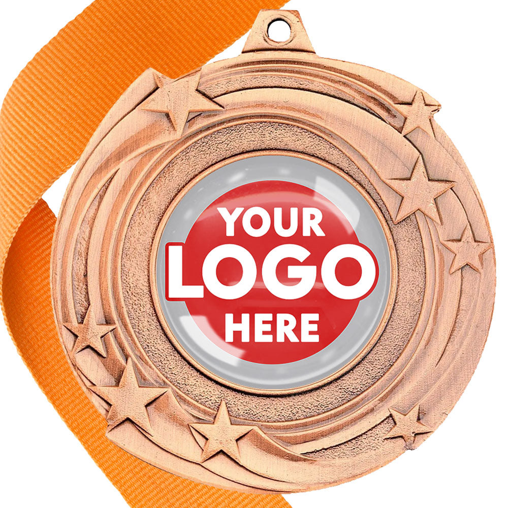 The Glossy Gel 50mm Orbital Medal on a Ribbon